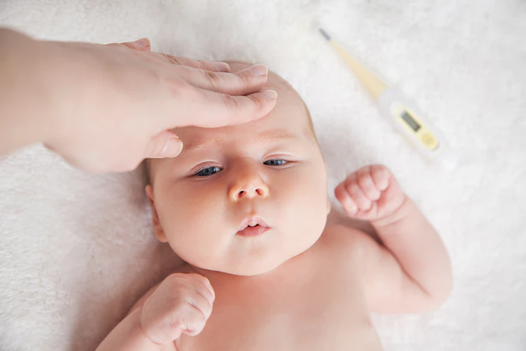 Baby with temperature