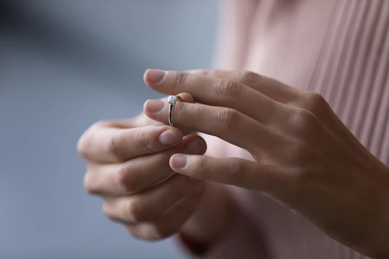 Woman with silver ring