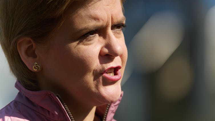 Nicola Sturgeon making a speech