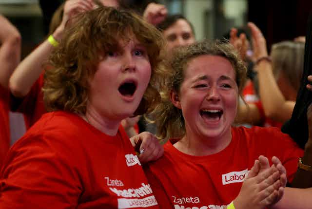 Labor supporters in WA celebrate on election night.