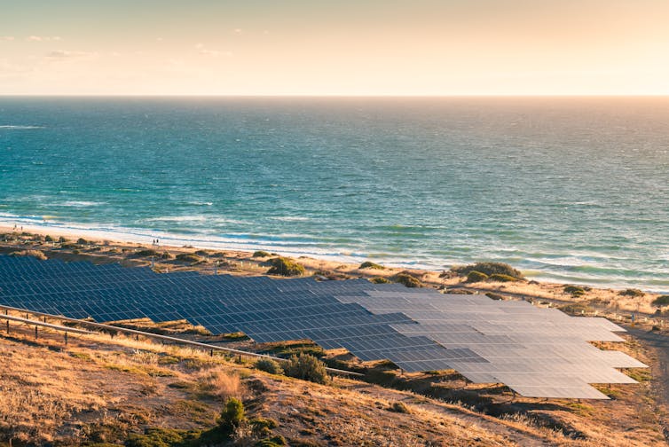 Solar farm by sea