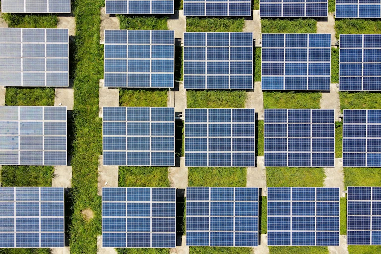 solar farm from sky
