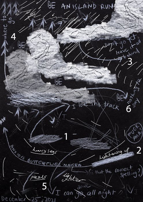 I make art from the bodily experience of long-distance running