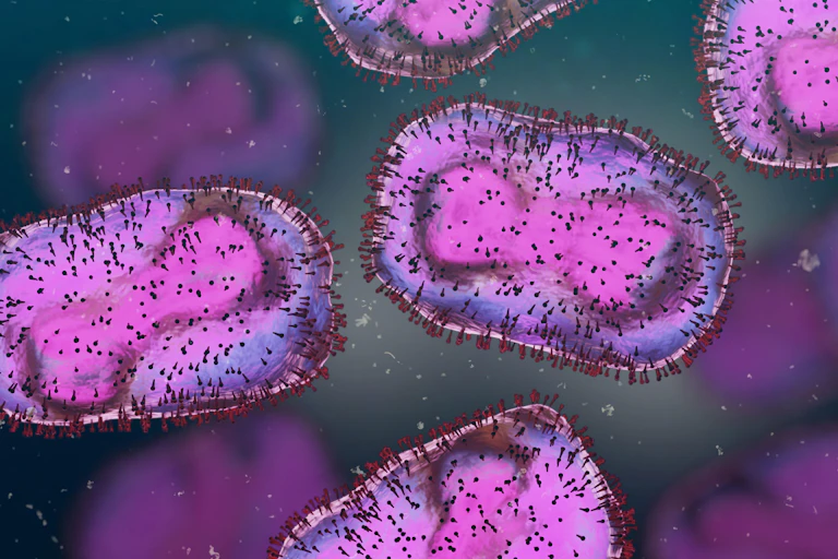 Artist's impression of monkeypox virus