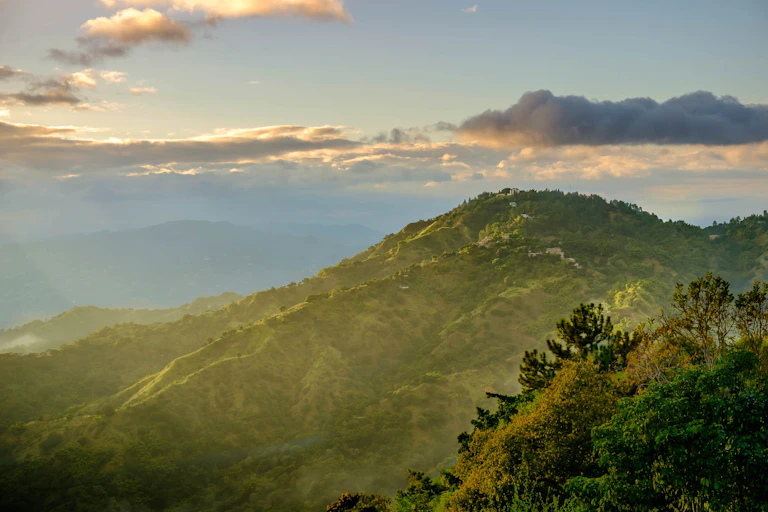 mountainside at sunset