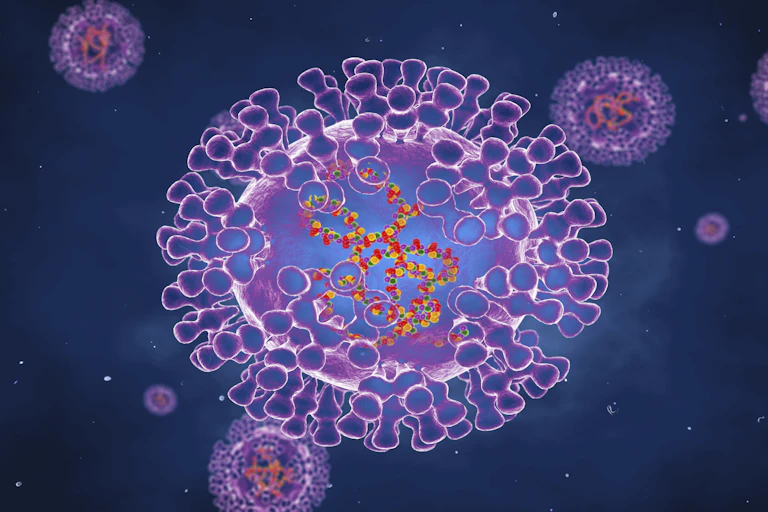 Pox viruses are oval shaped and have double-strand DNA. There are many types of Pox virus including Chickenpox, Monkeypox and Smallpox. Smallpox was eradicated in the 1970's. Infection occurs because of contact with contaminated animals or people and results in a rash or small bumps on the skin.