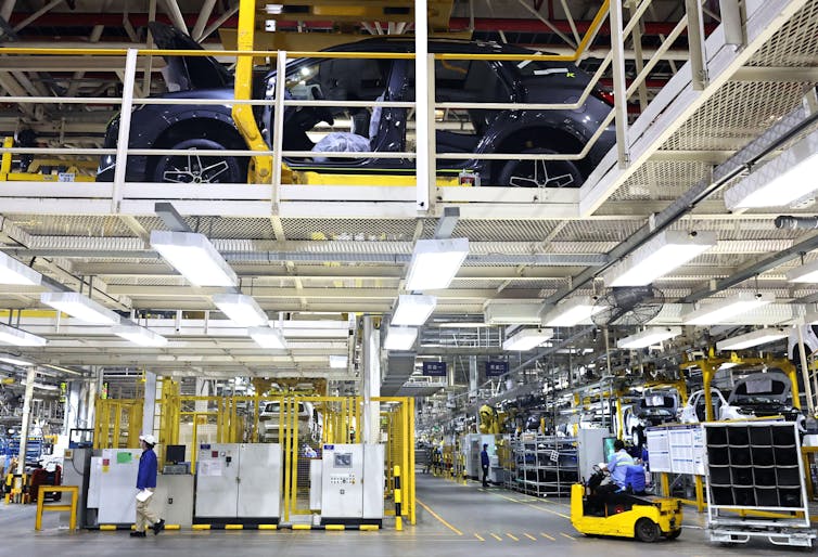 The assembly workshop of Tesla's Gigafactory in Shanghai