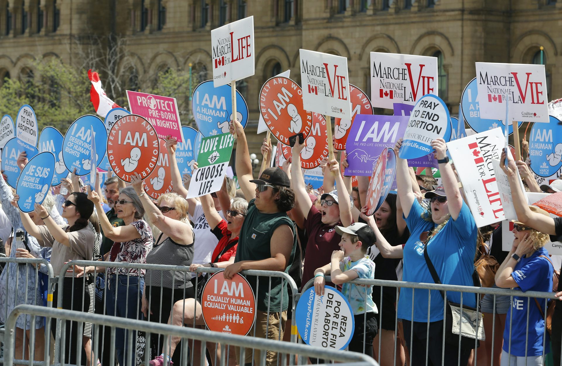 People take part in the March for Life on Parliament Hill