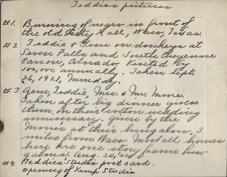 An image of handwritten descriptions.