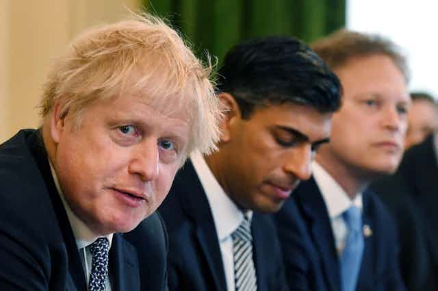 Boris Johnson, Rishi Sunak and Grant Shapps.