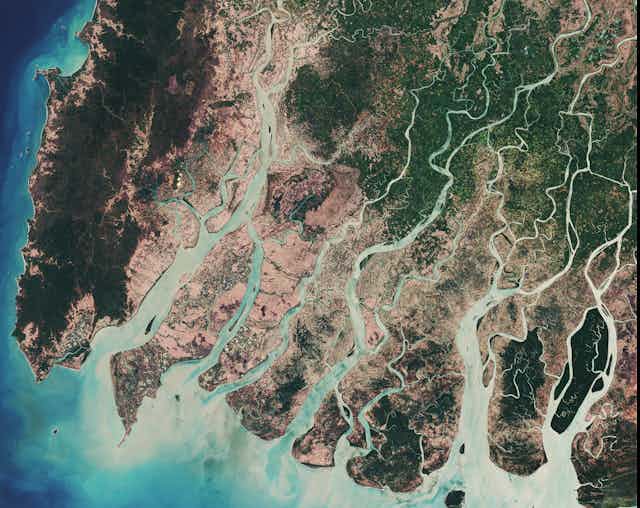Multiple streams flow into the Andaman Sea