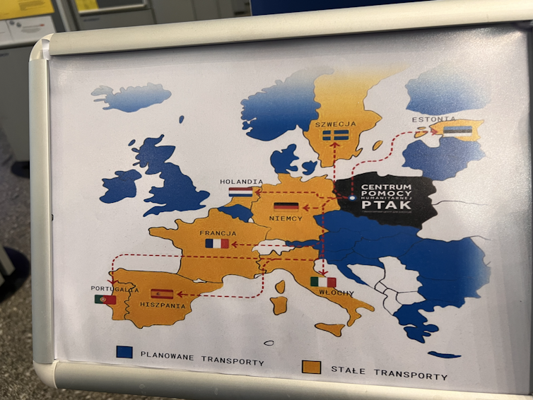 A map of free transit routes