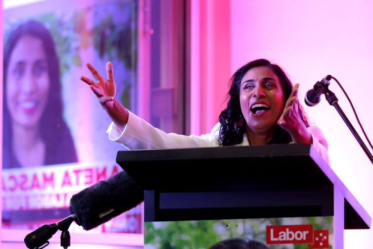 New Labor MP Zeneta Mascarenhas on election night.
