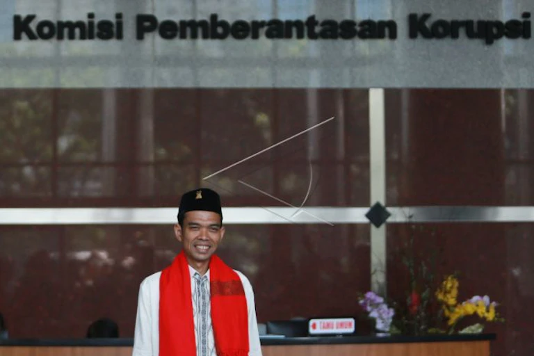 Ustadz Abdul Somad usai memberikan kajian tausiyah di Gedung KPK.