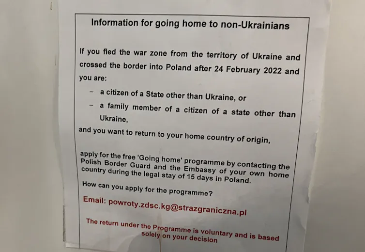 a poster in warsaw station