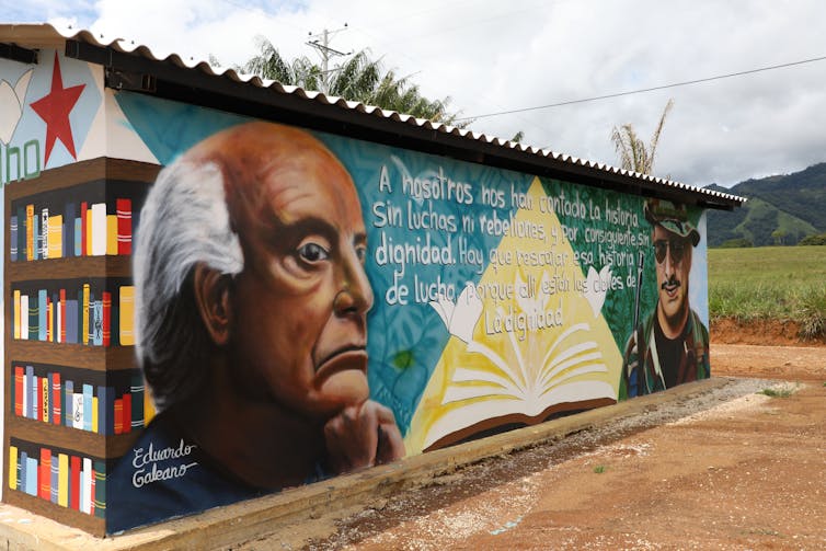 Brightly painted hut in Colombia