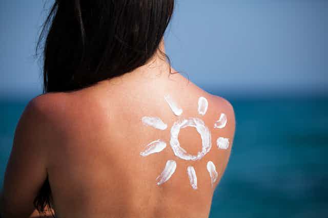 Sunscreen on back