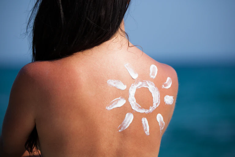 Sunscreen on back