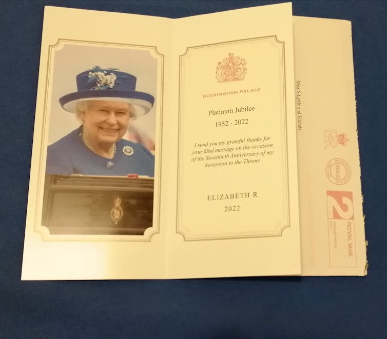 A card from the Queen.