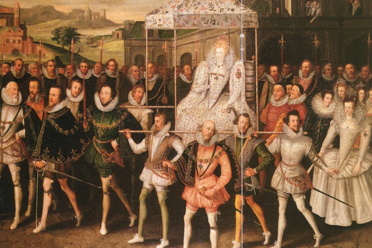Painting of Elizabeth I with courtiers.