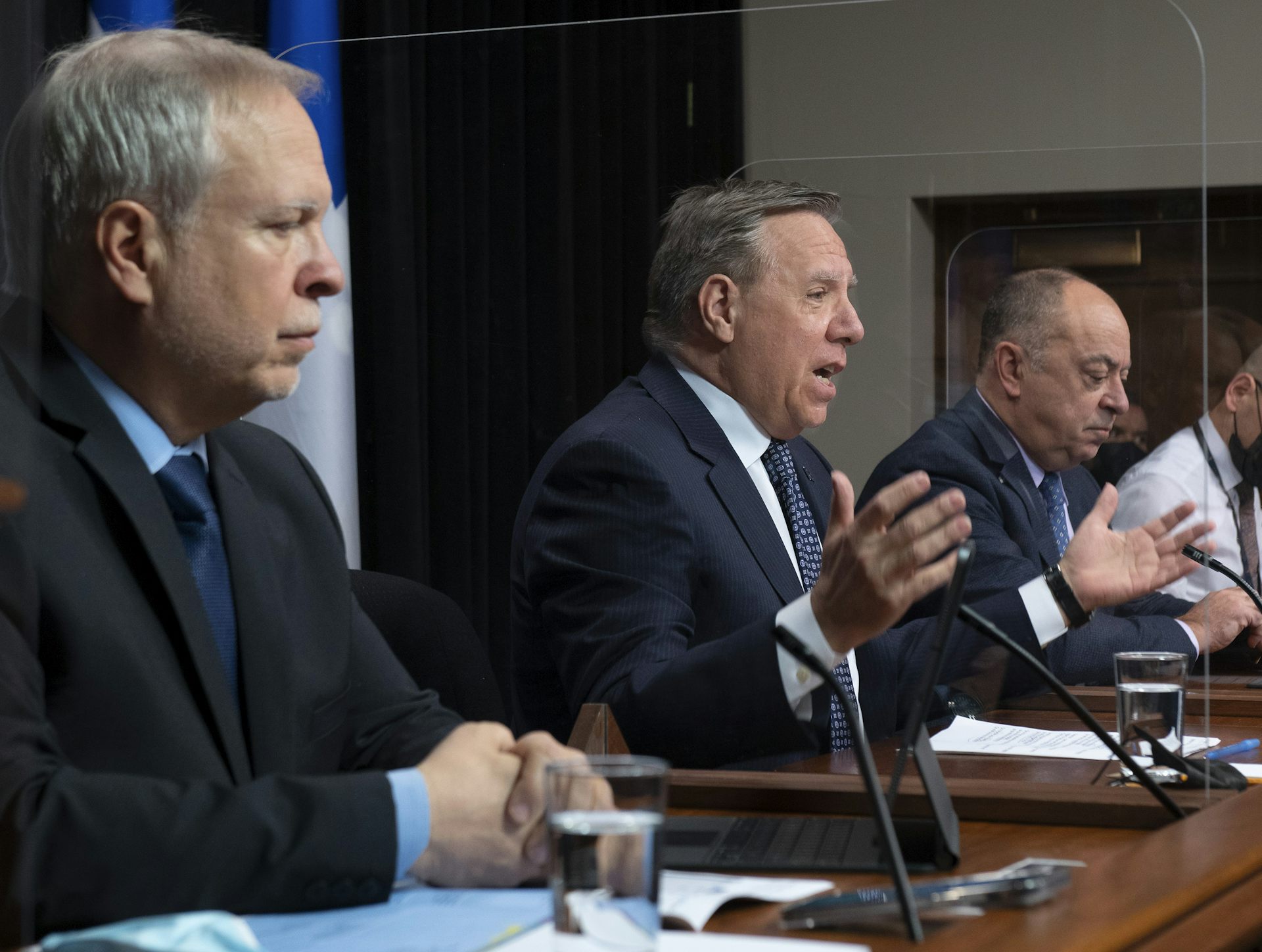 François Legault, Luc Boileau et Christian Dubé