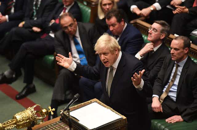 Boris Johnson speaking in parliament.