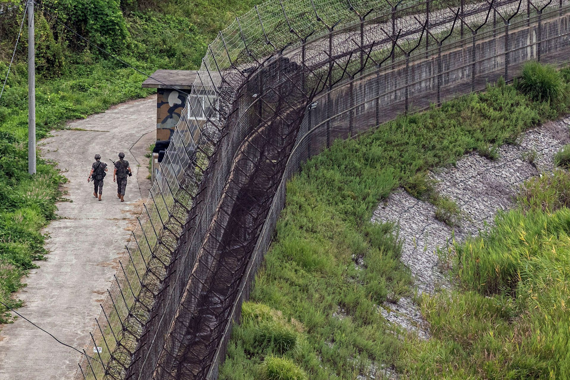 Barbed wire along the North Korean border.
