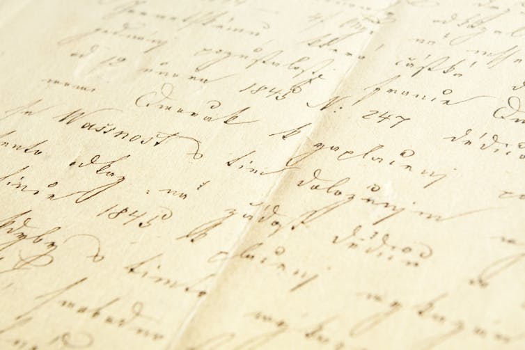 Handwriting on old paper
