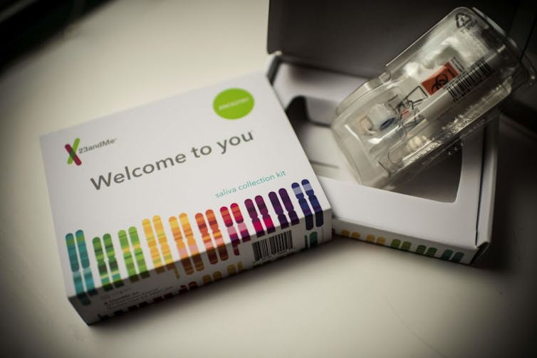 Open 23andMe genetic testing kit