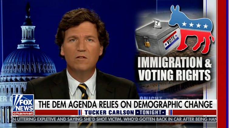 Screenshot of Tucker Carlson on Fox News