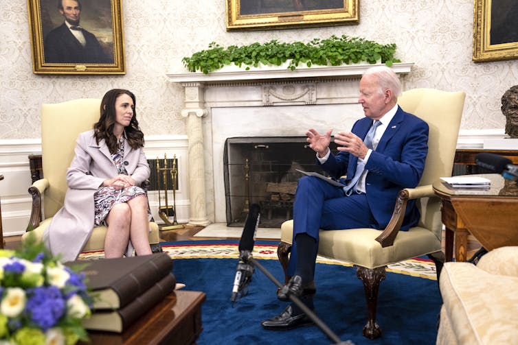 Joe Biden meets Jacinda Ardern