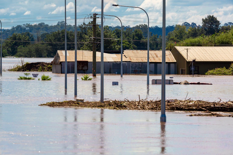 A flooded street