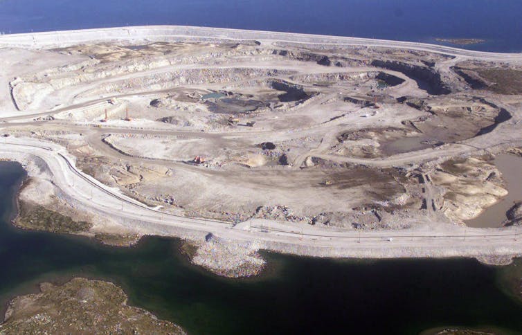 The Diavik mine pit is located on a 20 square kilometre island on Lac de Gras and is scheduled to shut down in 2025.