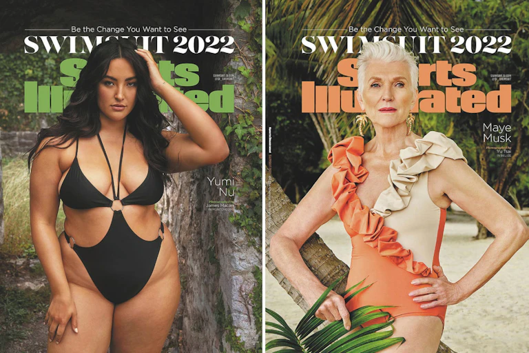 Magazine covers for Sports Illustrated Swimsuit 2022 in a collage
