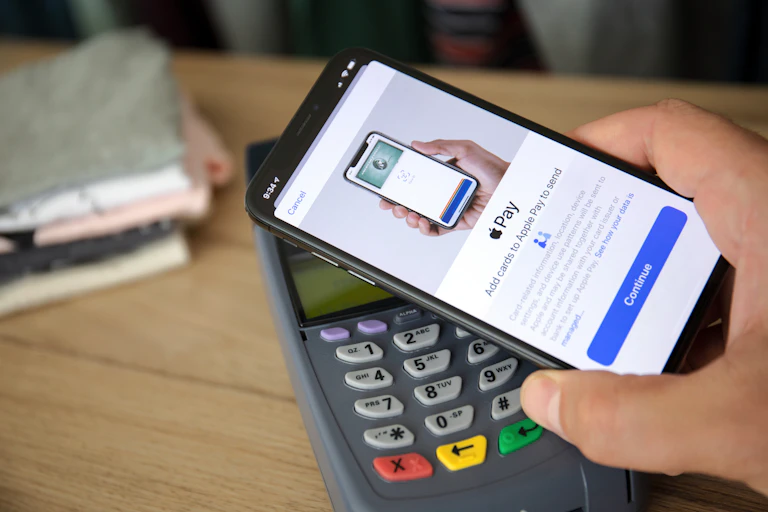 Smartphone with Apple Pay on it is used to make an EFTPOS payment