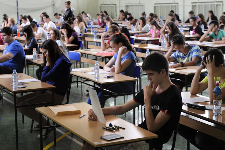 Students sitting an exam