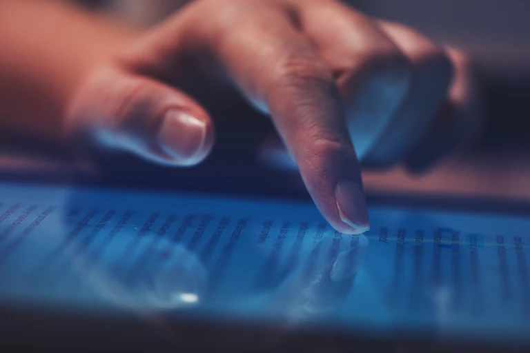 Finger pressing on touchscreen