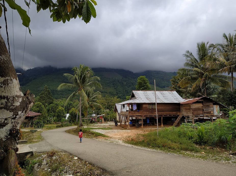 Suasana di Desa Tamanjeka, di bawah kaki Gunung Biru, Poso, Sulawesi Tengah.