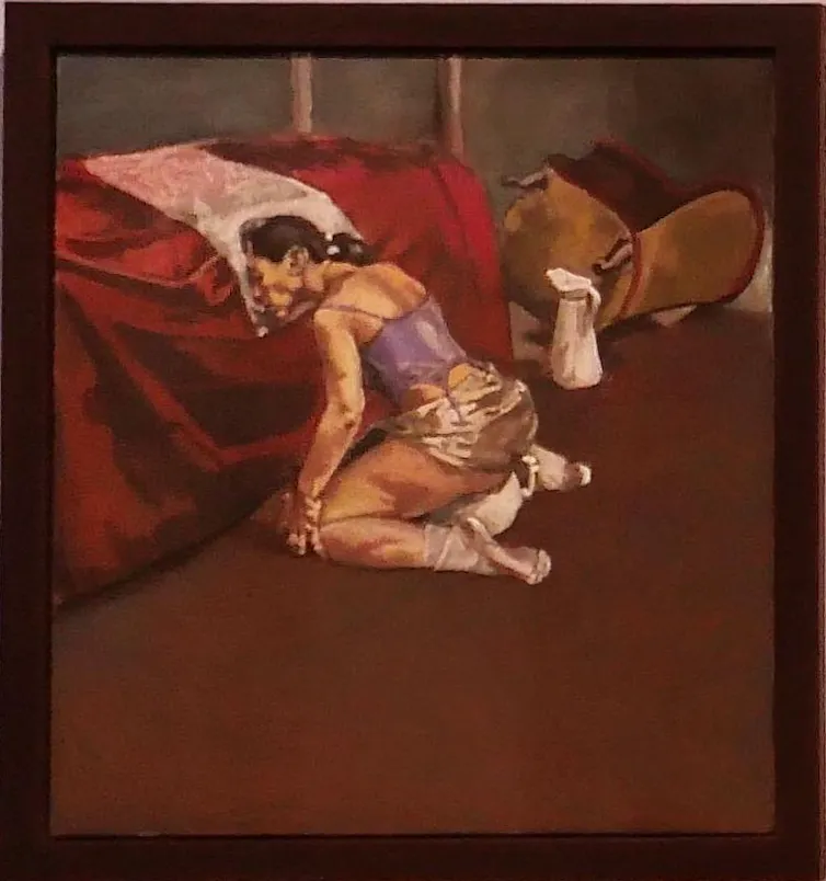 Two paintings by Paula Rego showing two women after an abortion.