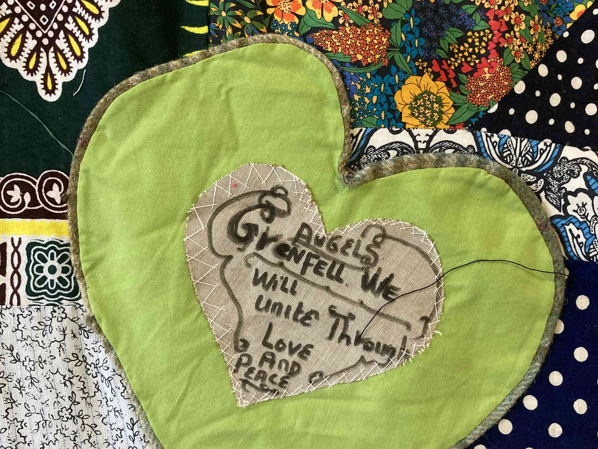 A detail of the quilt