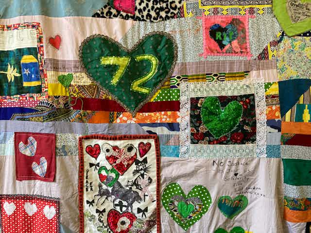 details of a patchwork quilt