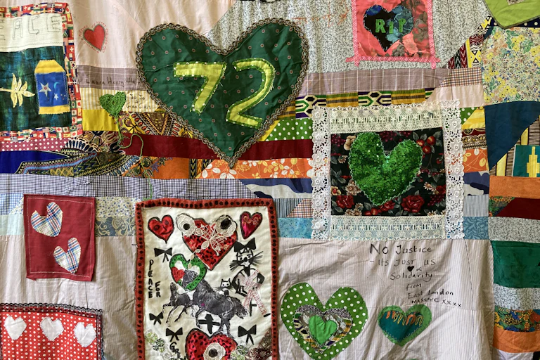 details of a patchwork quilt