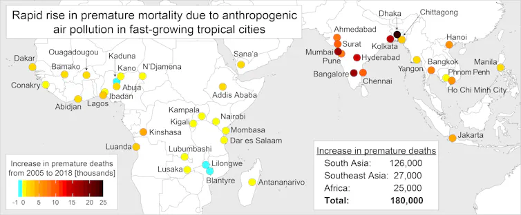 Map of some African cities