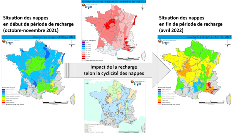 Série de cartes pour montrer la dynamique de recharge des nappes d’eau souterraine