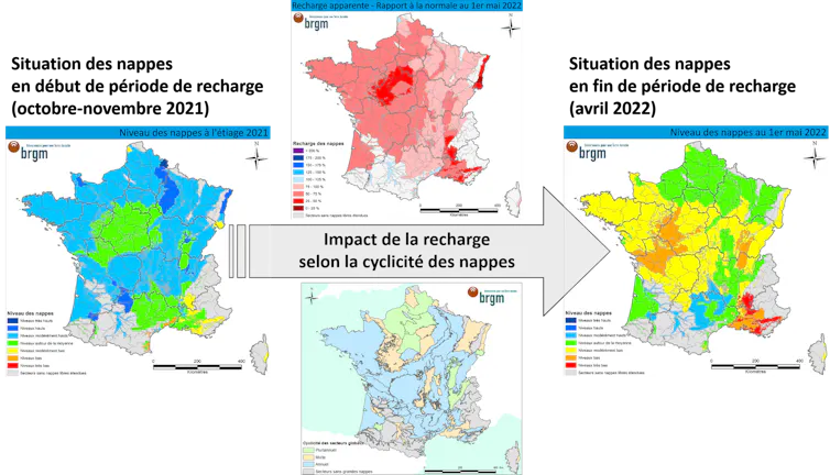Série de cartes pour montrer la dynamique de recharge des nappes d’eau souterraine