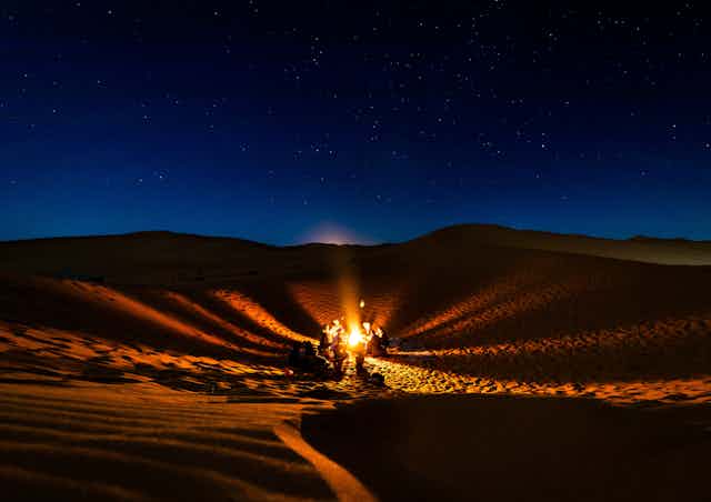 Campement dans le désert du Sahara.
