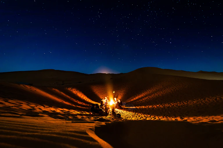 Campement dans le désert du Sahara.