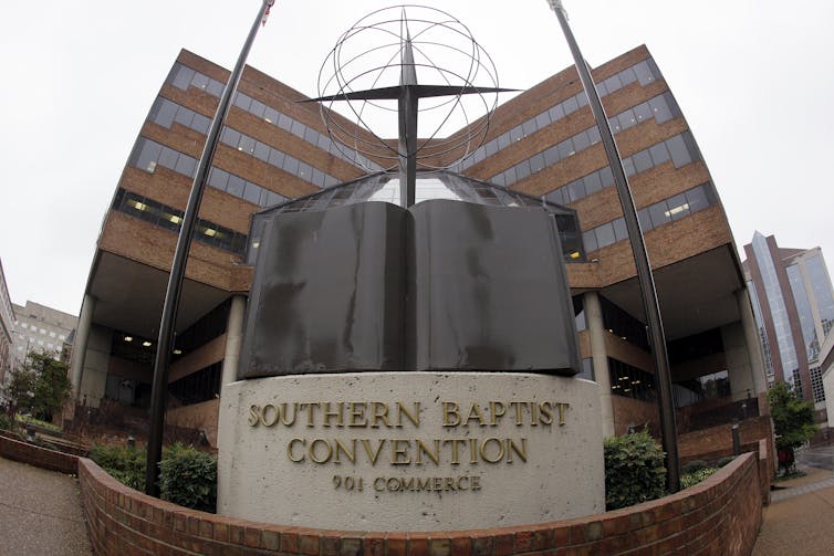 A brick building that says Southern Baptist Convention.