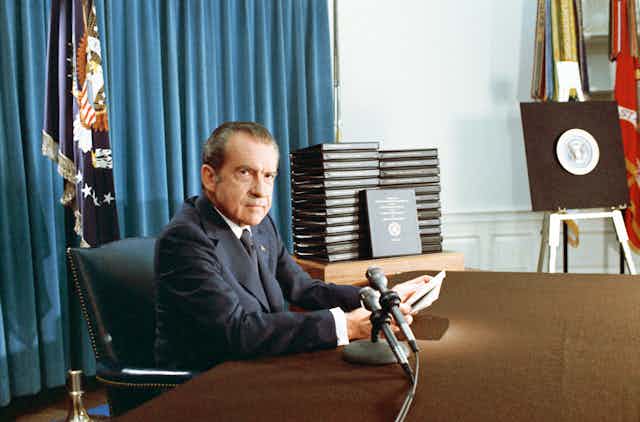 President Richard Nixon at his desk
