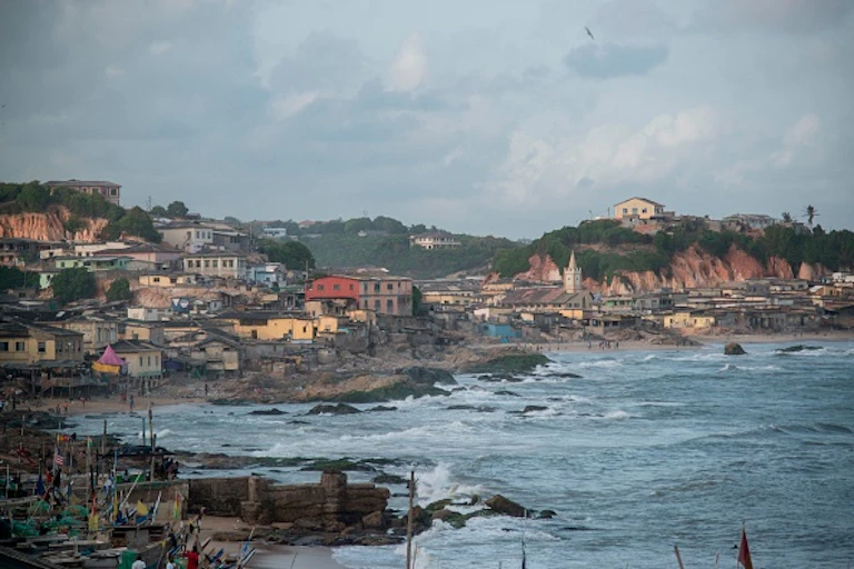 Buildings along the coast.